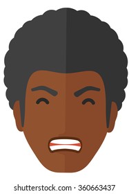 Screaming aggressive man.