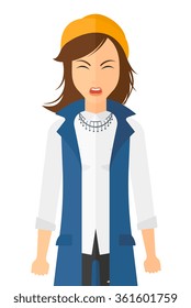 Screaming aggressive woman.