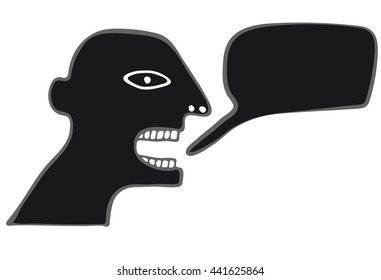 Screaming black man in white background