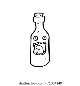 caricatura de botellas gritando