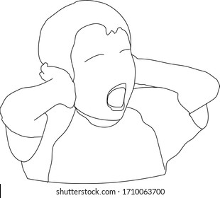 arte de la línea vectorial de niño