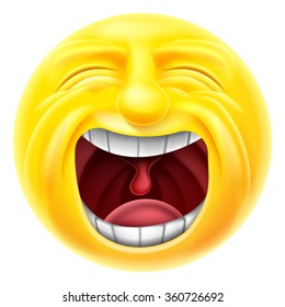 Screaming Cartoon Emoji Emoticon Smiley Face Arkivvektor (royaltyfri