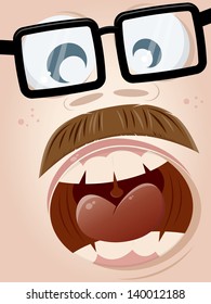 screaming cartoon face