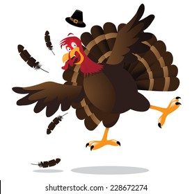 Screaming Cartoon Turkey EPS 10 Vector