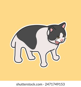 Screaming Cat Meme Vector Cute Illustration