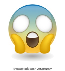 Screaming Emoji Icon Illustration Sign. Fear Vector Symbol Emoticon Design Vector Clip Art.