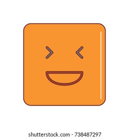 Screaming emoticon face cartoon icon vector illustration for design and web isolated on white background. Vector emoticon. Orange emoticon face.