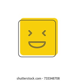 Screaming emoticon face doodle icon vector illustration for design and web isolated on white background. Vector emoticon. Yellow emoticon face.