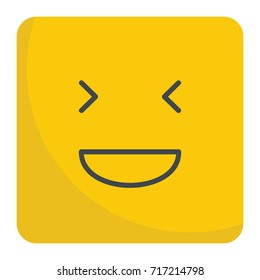 Screaming emoticon face flat icon vector illustration for design and web isolated on white background. Vector emoticon. Yellow emoticon face.