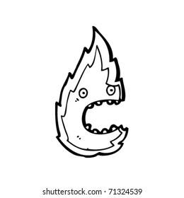 screaming flame cartoon