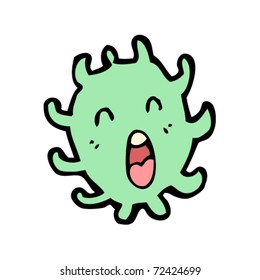 screaming flu virus cartoon
