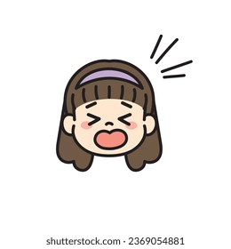Screaming Girl Face Icon Image