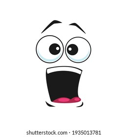 Screaming From Horror Emoticon Isolated Scared Emoji With Wide Open Mouth. Vector Frightened Or Terrified Emoticon, Scared Or Surprised, Afraid Or Horrified Face. Amazed Emoticon In Terror