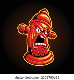 Screaming hydrant pillar rescue gear logo illustrations vector for your work logo, merchandise t-shirt, stickers and label designs, poster, greeting cards advertising business company or brands
