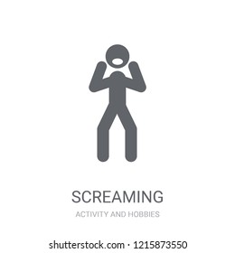 Screaming icon. Trendy Screaming logo concept on white background from Activity and Hobbies collection. Suitable for use on web apps, mobile apps and print media.