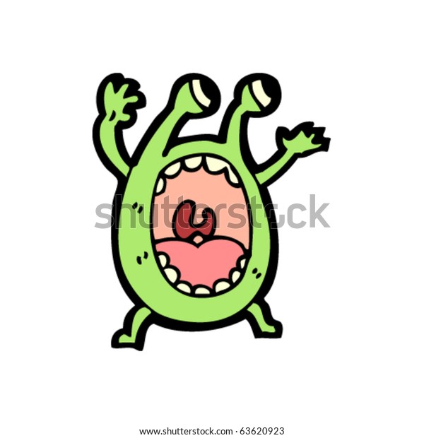 Screaming Little Monster Cartoon Stock Vector (Royalty Free) 63620923