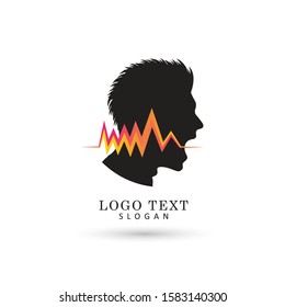 Screaming Man Head Logo. Symbol & Icon Vector Template.