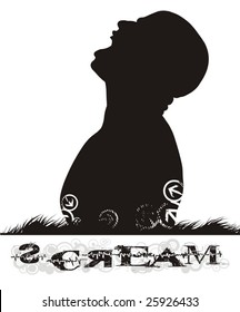 Screaming Man Silhouette Vector Illustration