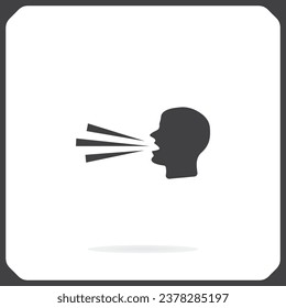 Screaming man, vector icon. A flat illustration of a screaming man.