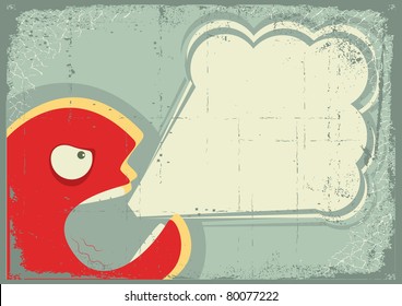 Screaming man.Vector grunge poster background for text