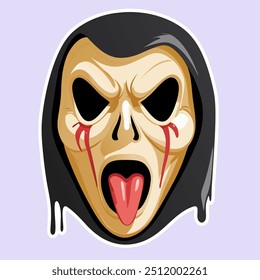 Screaming Mask with Dark Hood