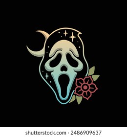 It is a screaming mask with a funny design but it still has a horror feel