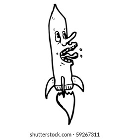 Karikatur für Schreikraketen