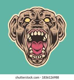 Screaming Monkey Logo Mascot Vector Illustration
