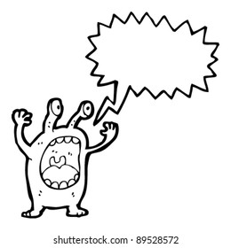 screaming monster cartoon character
