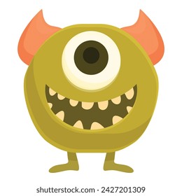Screaming monster icon cartoon vector. Happy face creature. Toy happy child