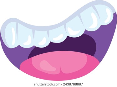 Screaming mouth. Bright colorful cartoon wide grin