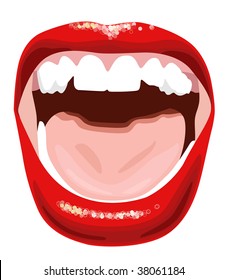 Screaming Mouth Vector Illustration