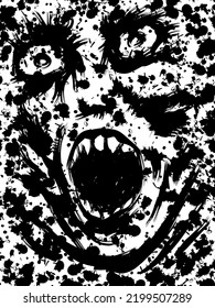 Screaming, open mouth screaming, vector illustration.