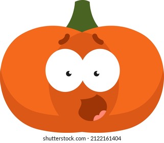 Screaming pumpkin, illustration, vector on a white background.