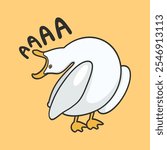 Screaming Seagull Duck Meme Animal Meme Sticker T-shirt Vector Cute Illustration