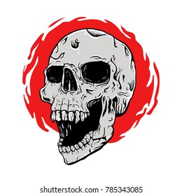 Screaming skull illustration