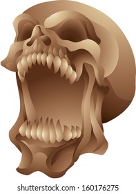 screaming skull isolated