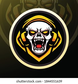 Screaming skull mascot for game lovers