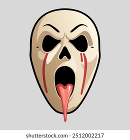 Screaming Skull Mask with Tongue