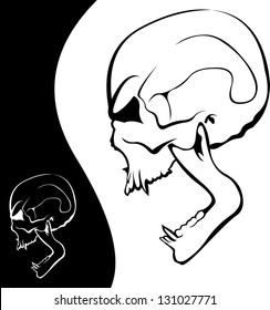 Screaming skull profile  Easy editable layered vector illustration 