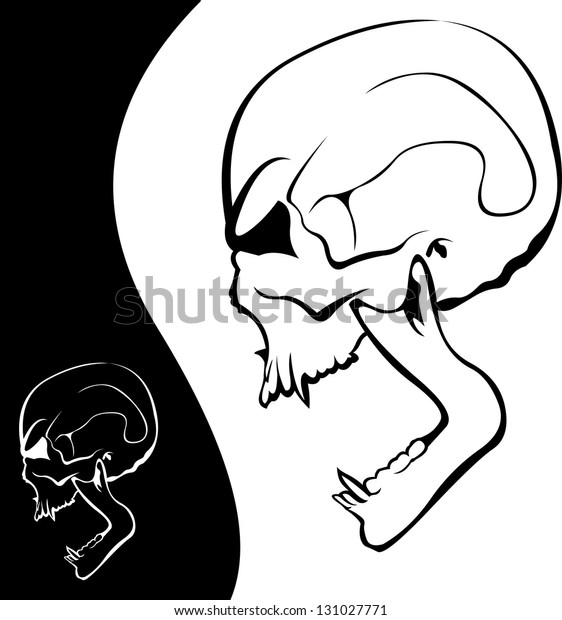 Download Screaming Skull Profile Easy Editable Layered Stock Vector ...