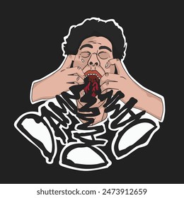 Screaming T-shirt Design Vector Illustration 