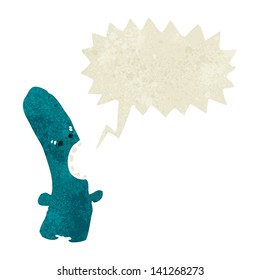 schreibende, seltsame Retro-Cartoon-Alien