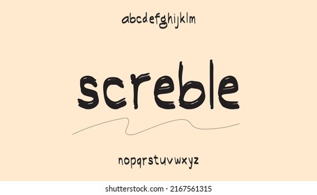 guión, gráfico garabateado fuerte tipo de letra minúscula vector de tipo de letra.