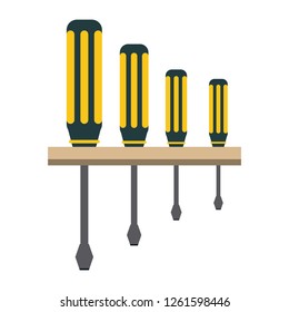 scredriver on shelf tool equipment