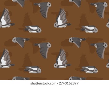 Screech Owl Flying Seamless Background Wallpaper Pattern