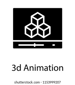 
A screen with the 3d blocks showing the concept of animation 
