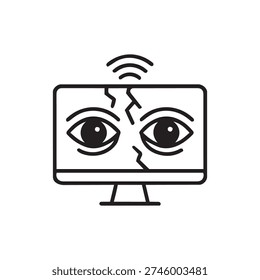 Screen addiction icon representing digital eye strain and overuse