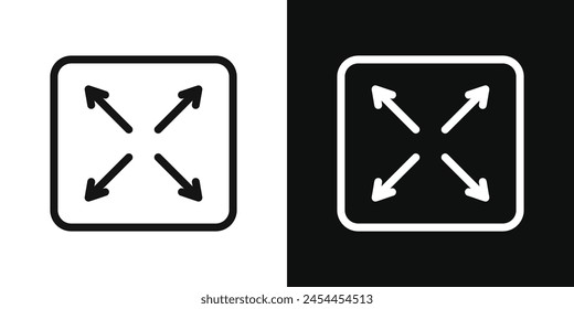 Screen Adjust Icon Set. Video Stretch Vector Symbol.