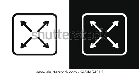 Screen Adjust Icon Set. Video Stretch Vector Symbol.